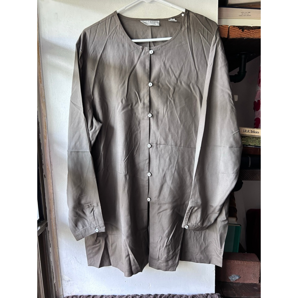 Women's Valerie Stevens Gray Silk Tunic Size 12 - Picture 4 of 5